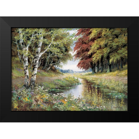 Reflection in water Black Modern Wood Framed Art Print by Withaar, Reint