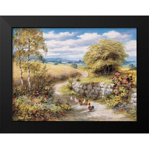 Lucky chickens Black Modern Wood Framed Art Print by Withaar, Reint