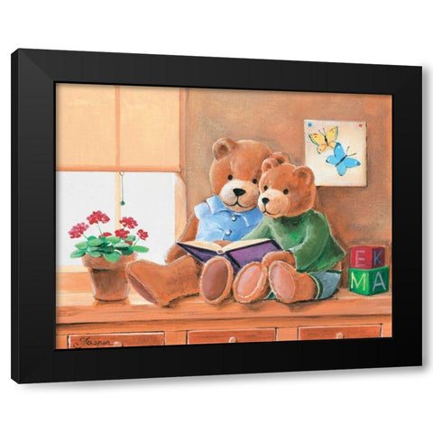 Mrs. And Mr. Bear II Black Modern Wood Framed Art Print with Double Matting by Jasper