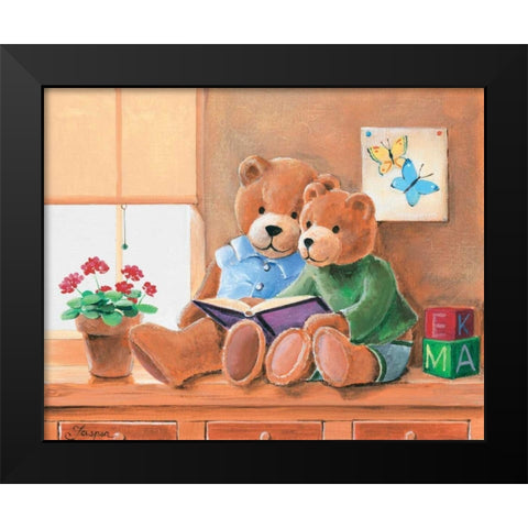 Mrs. And Mr. Bear II Black Modern Wood Framed Art Print by Jasper