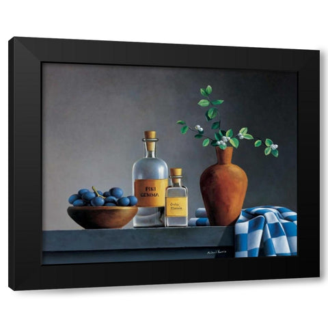 Stillife with bottles Black Modern Wood Framed Art Print by Harris, Michael