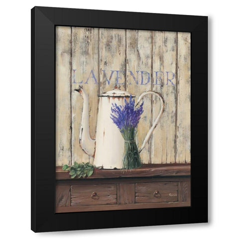 Lavender II Black Modern Wood Framed Art Print with Double Matting by Renee