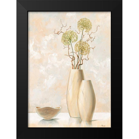 Vases with pastel II Black Modern Wood Framed Art Print by Renee