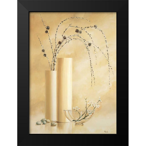 Vases with twigs II Black Modern Wood Framed Art Print by Renee