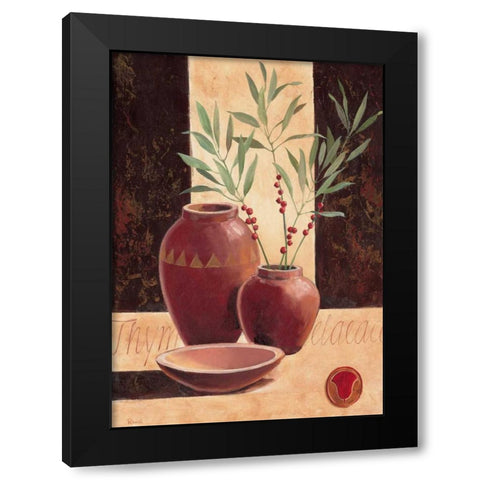 Tyme Black Modern Wood Framed Art Print by Renee