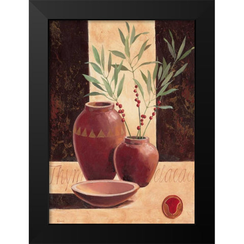 Tyme Black Modern Wood Framed Art Print by Renee