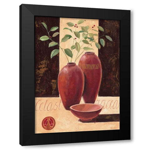 Celastracea Black Modern Wood Framed Art Print by Renee