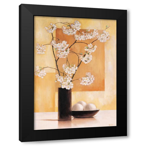White blossom I Black Modern Wood Framed Art Print by Renee