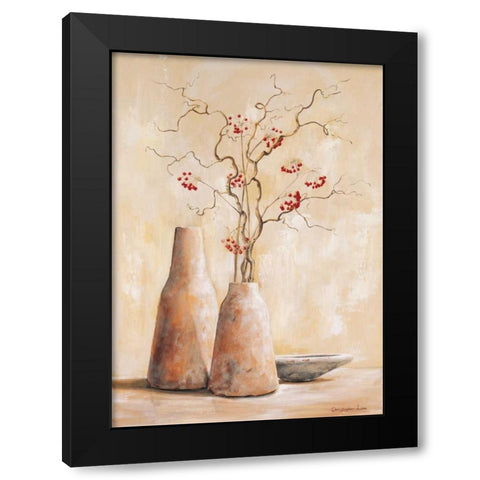 Red berries III Black Modern Wood Framed Art Print with Double Matting by Lien, Christopher
