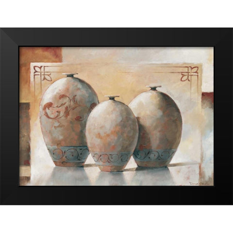 Vases III Black Modern Wood Framed Art Print by Alberto, Tanya