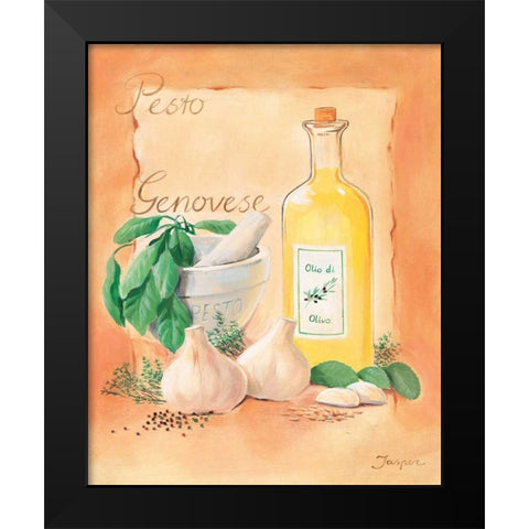Pesto Genovese Black Modern Wood Framed Art Print by Jasper