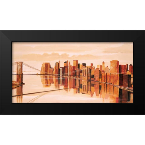 Cityview II Black Modern Wood Framed Art Print by Renee
