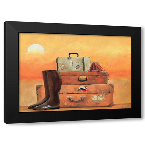 Travel I Black Modern Wood Framed Art Print with Double Matting by Jasper