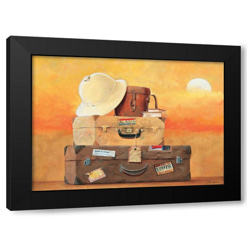 Travel II Black Modern Wood Framed Art Print by Jasper