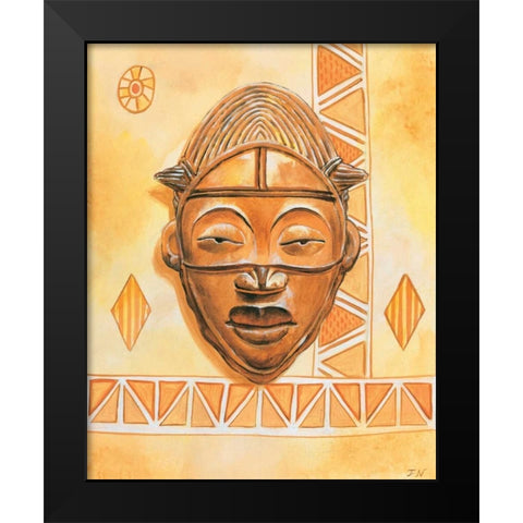 Mask I Black Modern Wood Framed Art Print by Nauts, Frans