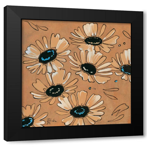 Happy daisies I Black Modern Wood Framed Art Print with Double Matting by Blake B