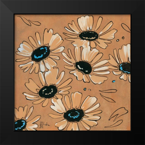 Happy daisies I Black Modern Wood Framed Art Print by Blake B