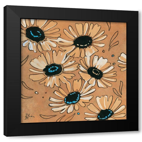 Happy daisies II Black Modern Wood Framed Art Print with Double Matting by Blake B
