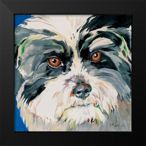 Dog rocks I Black Modern Wood Framed Art Print by Mark Z