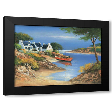 Bretagne II Black Modern Wood Framed Art Print by Burgy