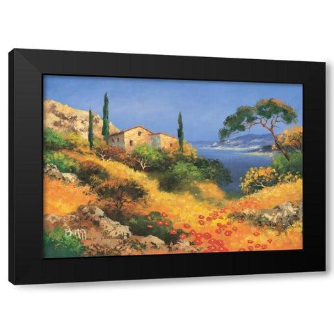 View on ocean I Black Modern Wood Framed Art Print by Burgy