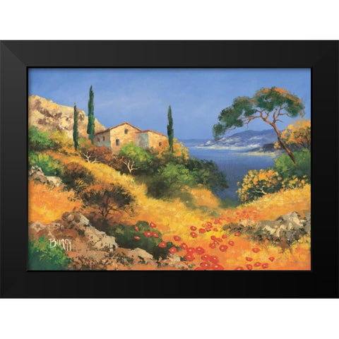 View on ocean I Black Modern Wood Framed Art Print by Burgy