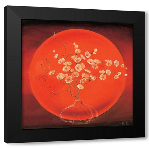 Vase in circle I Black Modern Wood Framed Art Print with Double Matting by Leijs, Karin