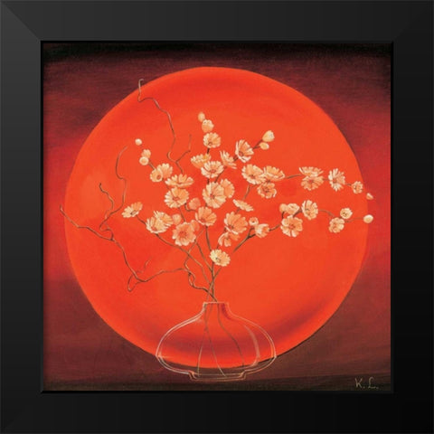 Vase in circle I Black Modern Wood Framed Art Print by Leijs, Karin