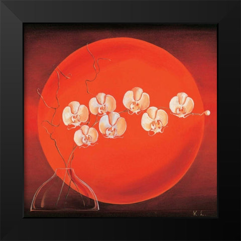 Vase in circle II Black Modern Wood Framed Art Print by Leijs, Karin