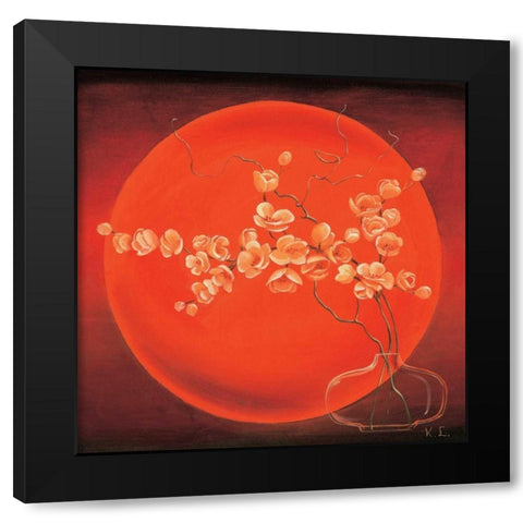 Vase in circle III Black Modern Wood Framed Art Print by Leijs, Karin