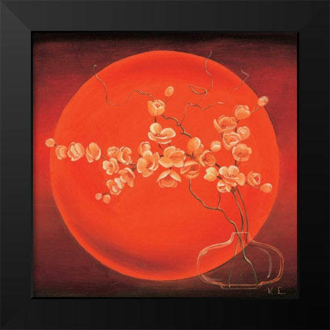 Vase in circle III Black Modern Wood Framed Art Print by Leijs, Karin