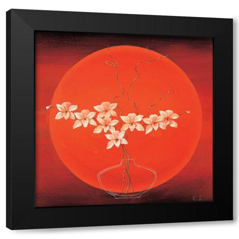 Vase in circle IV Black Modern Wood Framed Art Print with Double Matting by Leijs, Karin
