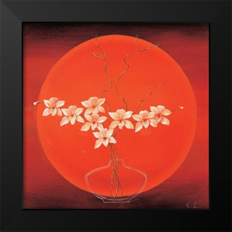 Vase in circle IV Black Modern Wood Framed Art Print by Leijs, Karin