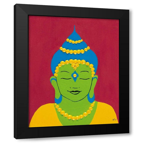 Buddha I Black Modern Wood Framed Art Print with Double Matting by Hedy