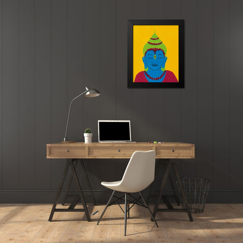 Buddha III Black Modern Wood Framed Art Print by Hedy