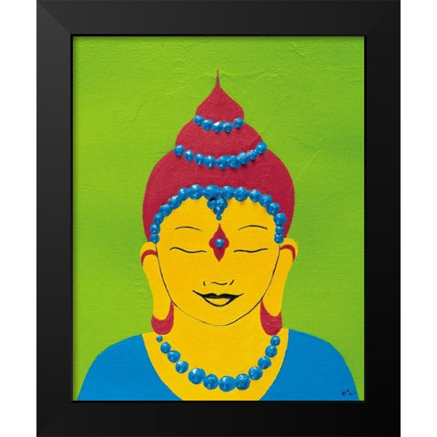 Buddha IV Black Modern Wood Framed Art Print by Hedy
