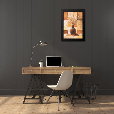 Twigs with white II Black Modern Wood Framed Art Print by Boucher, Nathalie