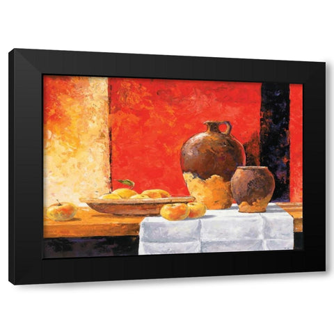 Stillife with apples I Black Modern Wood Framed Art Print with Double Matting by Nauts, Frans