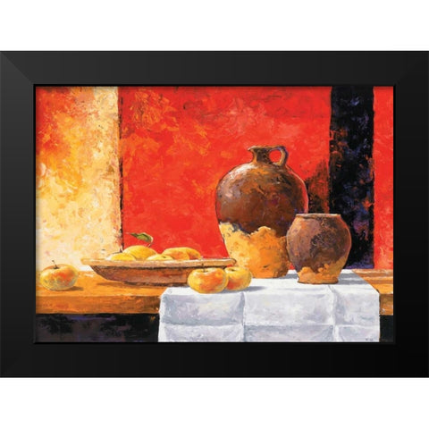Stillife with apples I Black Modern Wood Framed Art Print by Nauts, Frans