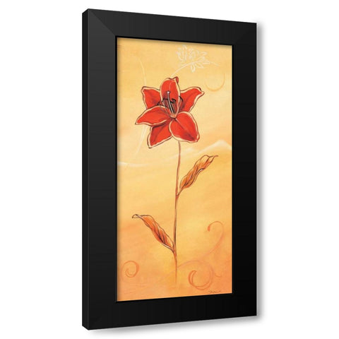 Single red III Black Modern Wood Framed Art Print by Jasper
