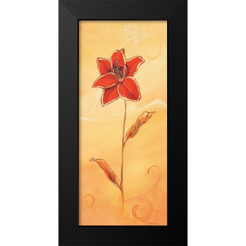 Single red III Black Modern Wood Framed Art Print by Jasper