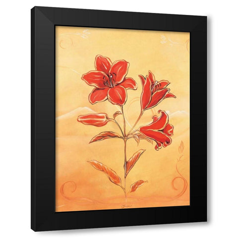 Three reds II Black Modern Wood Framed Art Print by Jasper