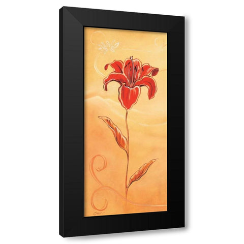 Single red IV Black Modern Wood Framed Art Print by Jasper