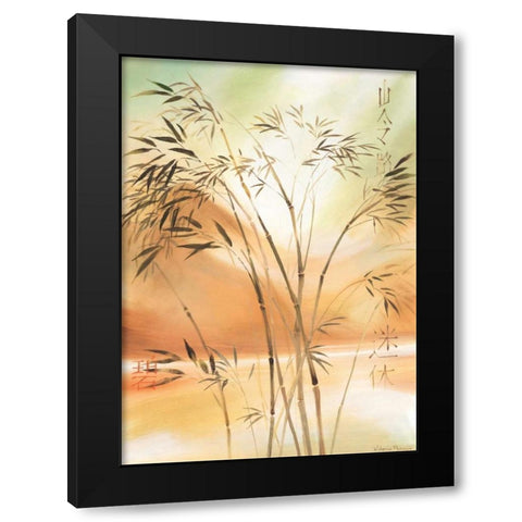 Bamboo wave II Black Modern Wood Framed Art Print with Double Matting by Prosnov, Valerie