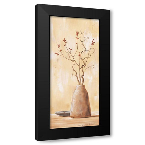 Red berries V Black Modern Wood Framed Art Print with Double Matting by Lien, Christopher