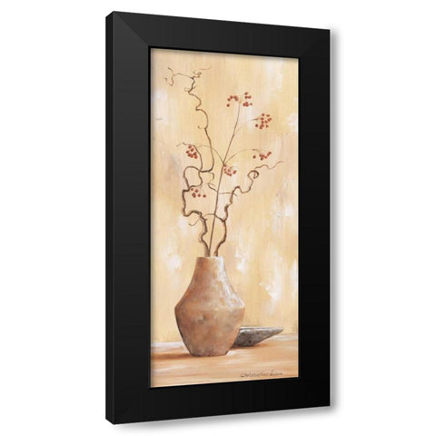 Red berries VI Black Modern Wood Framed Art Print with Double Matting by Lien, Christopher