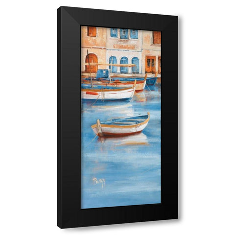 View on water I Black Modern Wood Framed Art Print by Burgy