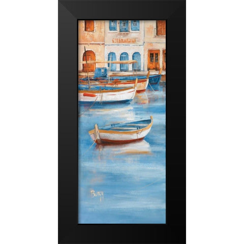View on water I Black Modern Wood Framed Art Print by Burgy