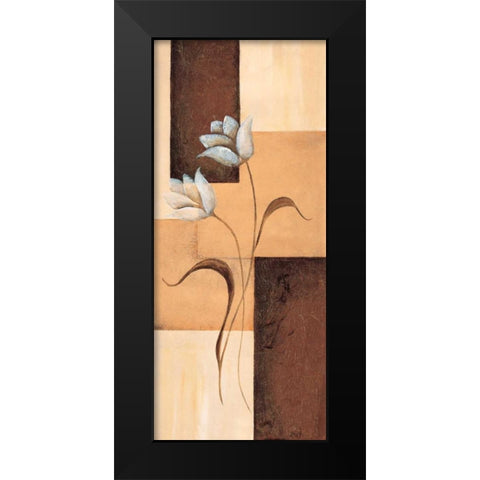 Tulips on blocks III Black Modern Wood Framed Art Print by Hedy