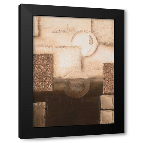 Circles II Black Modern Wood Framed Art Print with Double Matting by Hedy